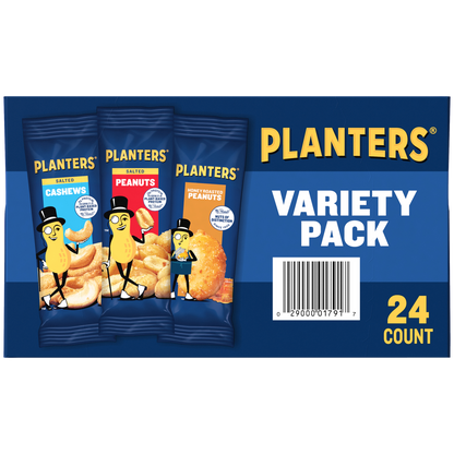 Planters Cashews and Peanuts, Variety Pack, 24 ct
