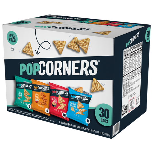 PopCorners Popped-Corn Snack, Variety Pack, 1 oz, 30 ct
