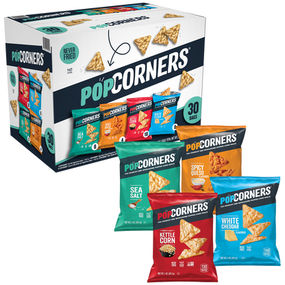 PopCorners Popped-Corn Snack, Variety Pack, 1 oz, 30 ct