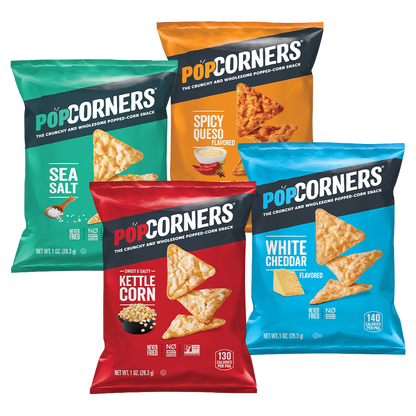 PopCorners Popped-Corn Snack, Variety Pack, 1 oz, 30 ct