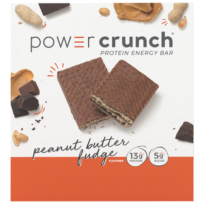 Power Crunch Protein Energy Bar, 13g Protein, Peanut Butter Fudge, 1.4 oz, 12 ct