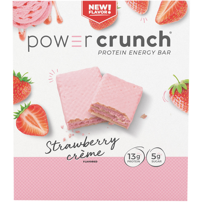 Power Crunch Protein Energy Bar, 13g Protein, Strawberry Creme, 1.4 oz, 12 ct