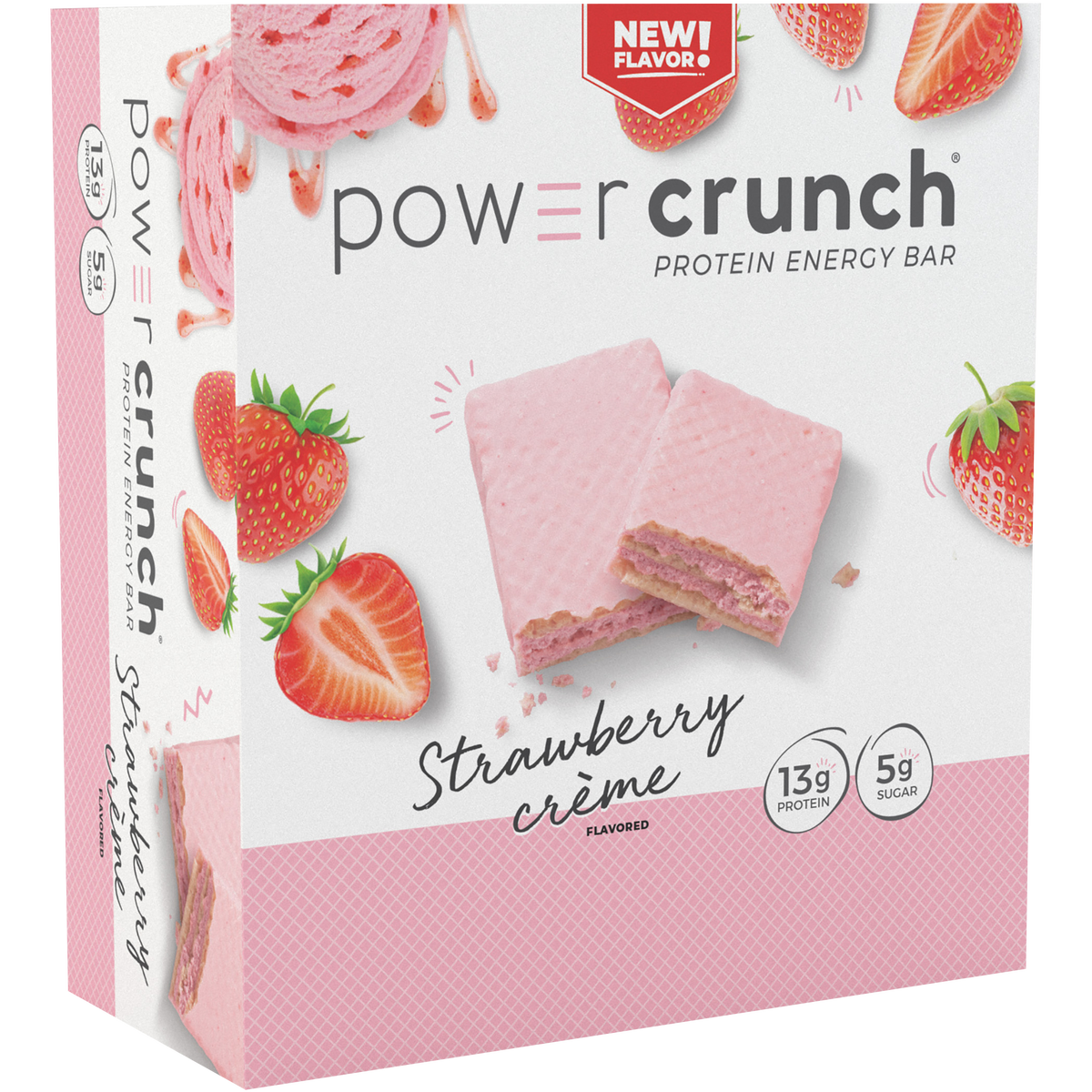 Power Crunch Protein Energy Bar, 13g Protein, Strawberry Creme, 1.4 oz, 12 ct