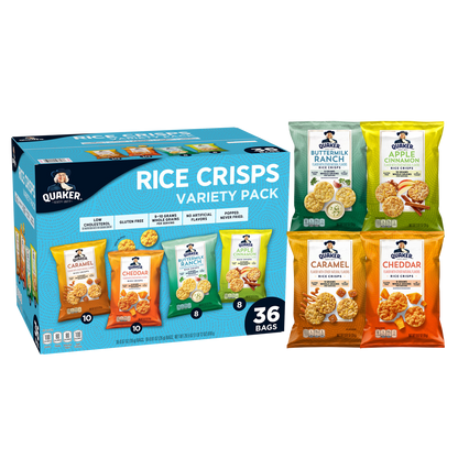Quaker Rice Crisps, Variety Pack, 36 ct
