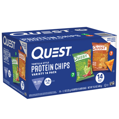 Quest Tortilla Style Protein Chips, Variety Pack, 1.1 oz, 14 ct
