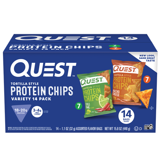 Quest Tortilla Style Protein Chips, Variety Pack, 1.1 oz, 14 ct