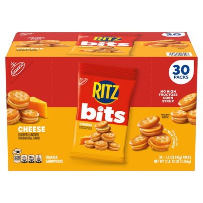 RITZ Bits Cracker Sandwiches, Cheese, 1.5 oz, 30 ct