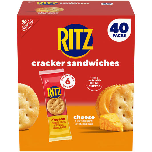 RITZ Cracker Sandwiches, Cheese, 1.35 oz, 40 ct