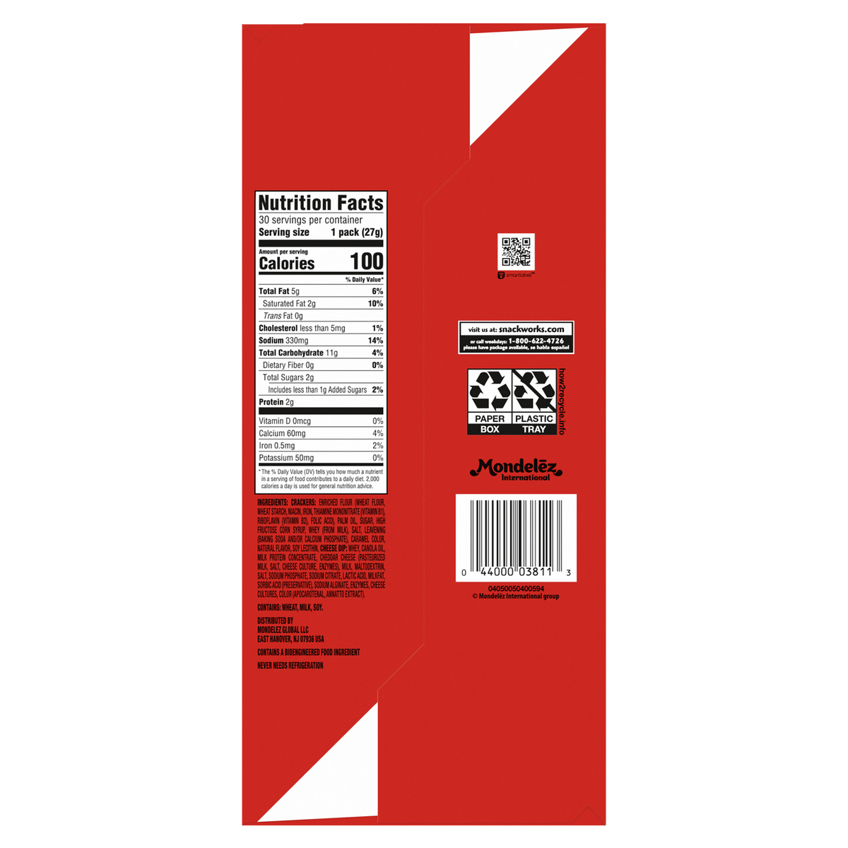 RITZ Crackers Handi-Snacks, Crackers 'N Cheesy Dip, 0.95 oz, 30 ct