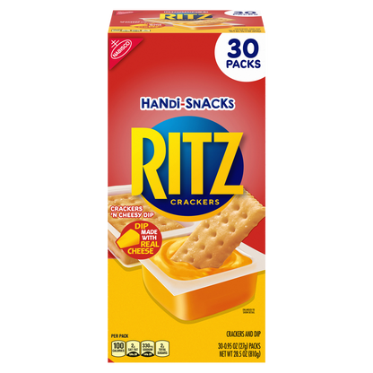 RITZ Crackers Handi-Snacks, Crackers 'N Cheesy Dip, 0.95 oz, 30 ct