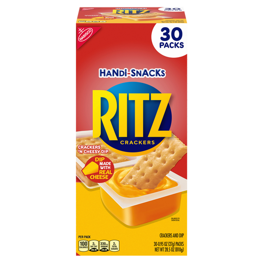 RITZ Crackers Handi-Snacks, Crackers 'N Cheesy Dip, 0.95 oz, 30 ct