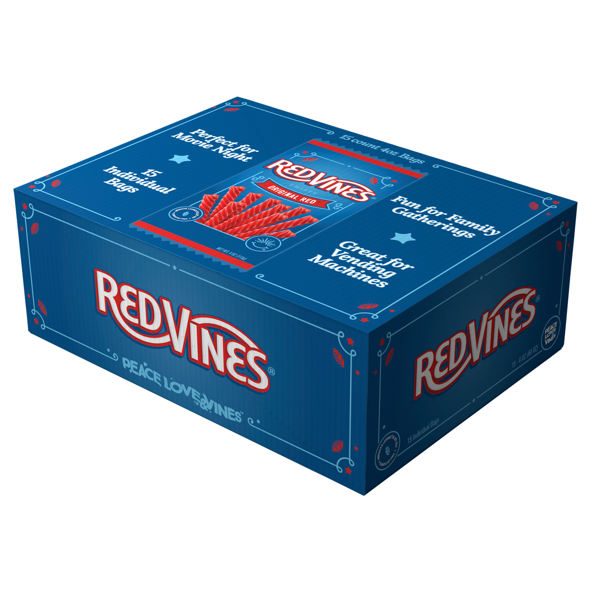 Red Vines Twists, Original Red Licorice Candy, 4 oz, 15 ct