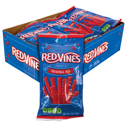 Red Vines Twists, Original Red Licorice Candy, 4 oz, 15 ct