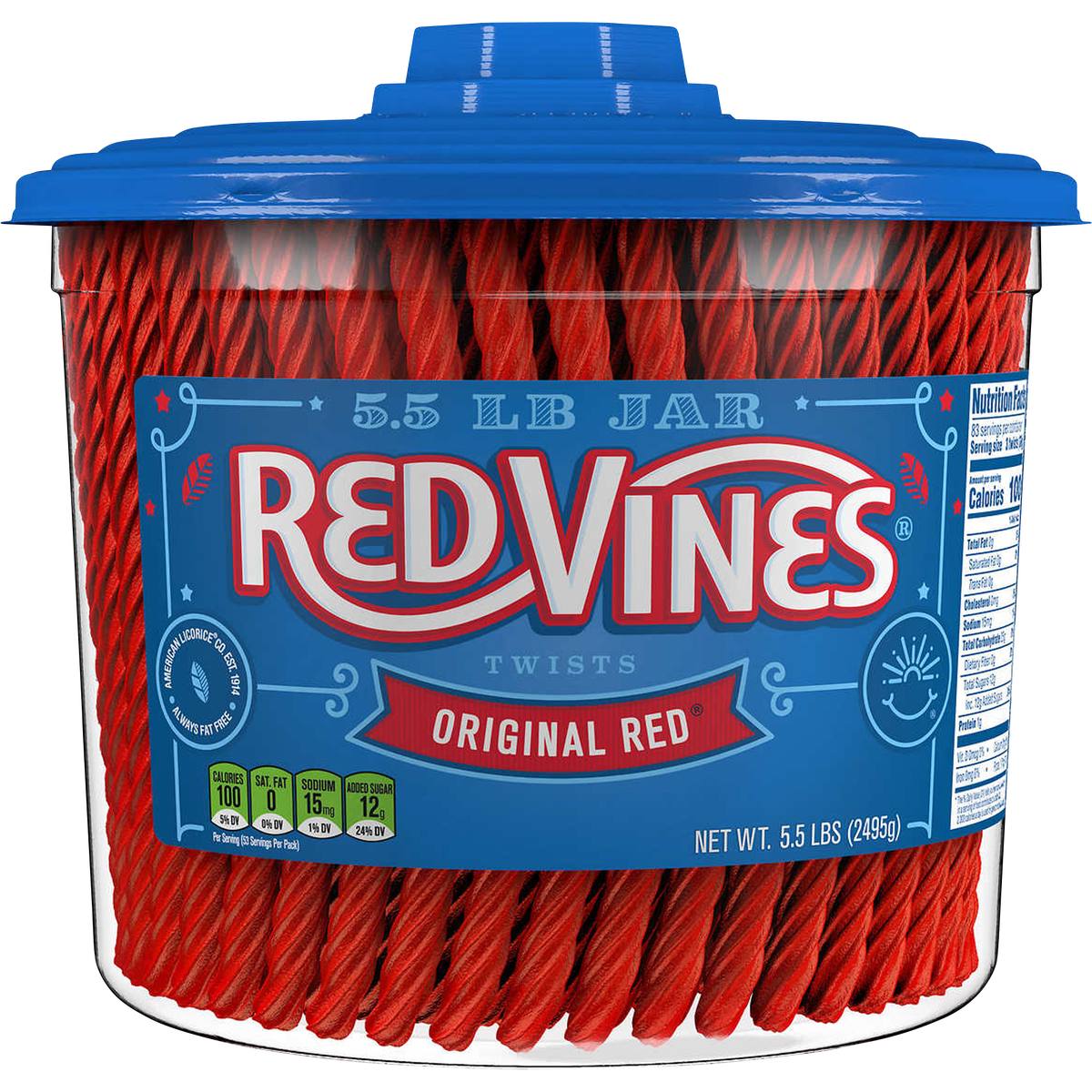 Red Vines Twists, Original Red Licorice Candy, 5.5 lbs