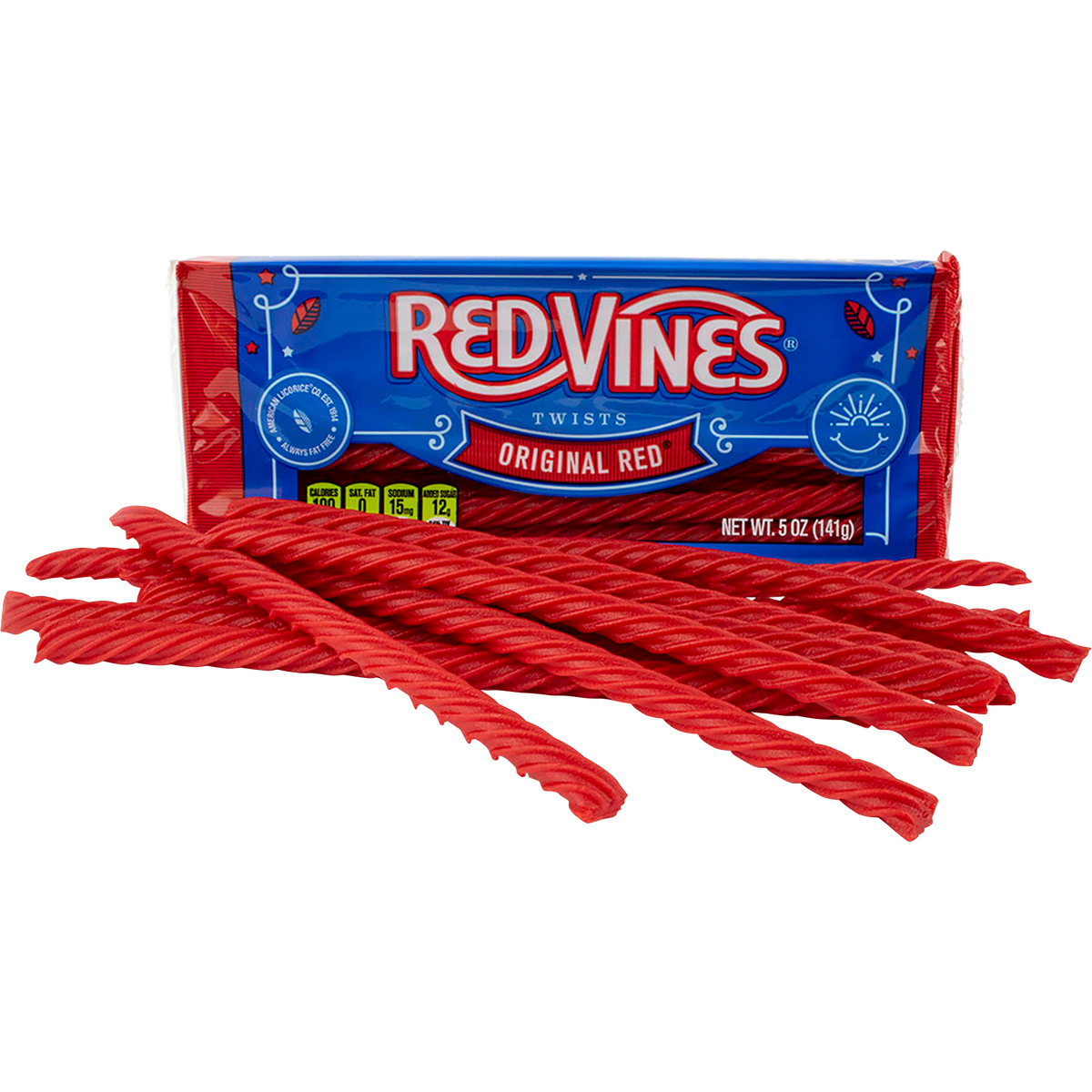 Red Vines Twists, Original Red Licorice Candy, 5 oz, 12 ct