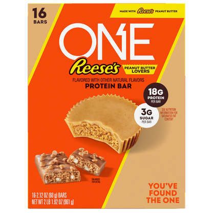 Reese’s ONE Peanut Butter Lovers Protein Bar, 2.12 oz, 16 ct