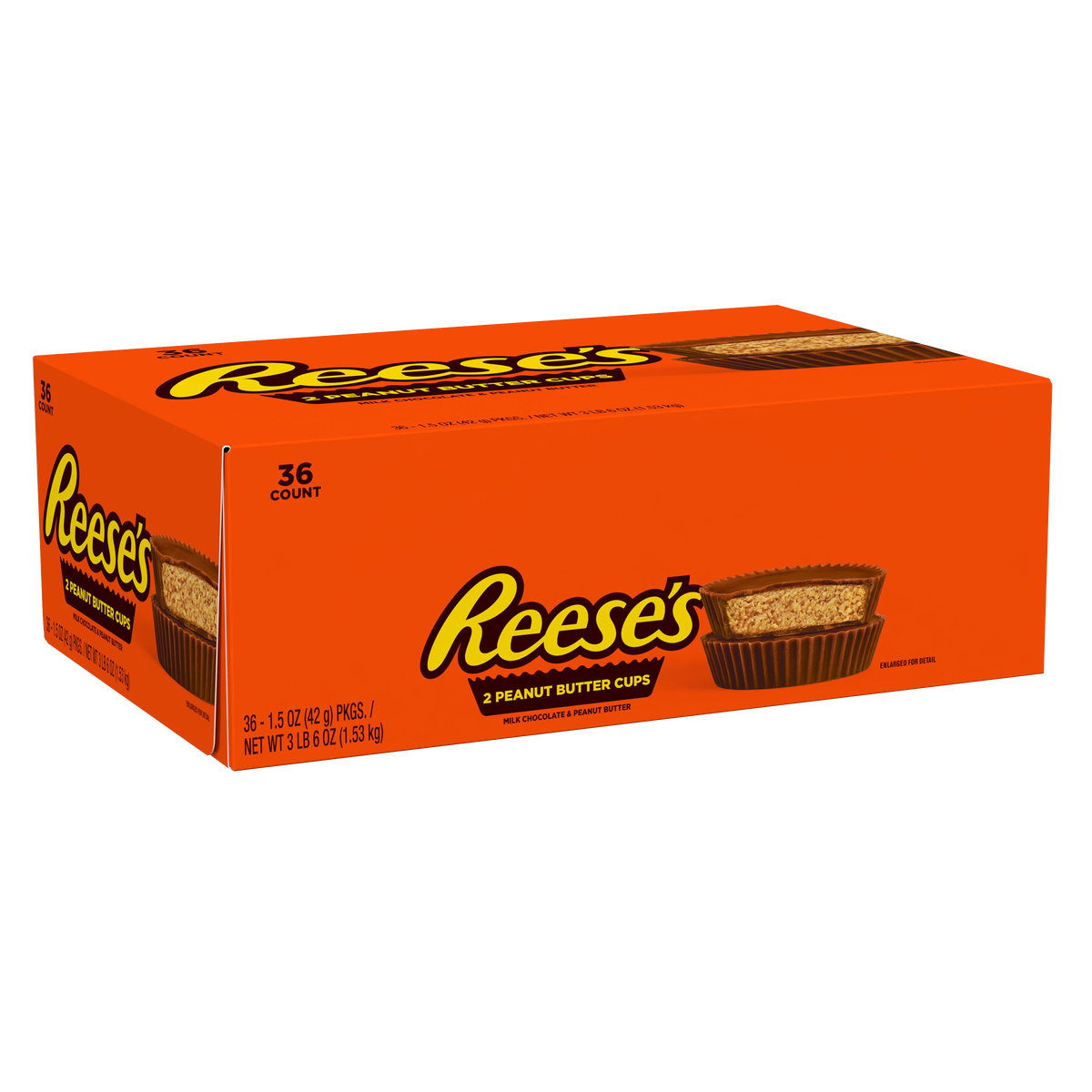 Reese's Peanut Butter Cups, Milk Chocolate, 1.5 oz, 36 ct