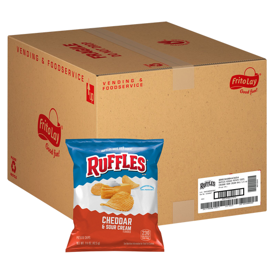Ruffles Potato Chips, Cheddar & Sour Cream, 1.5 oz, 64 ct