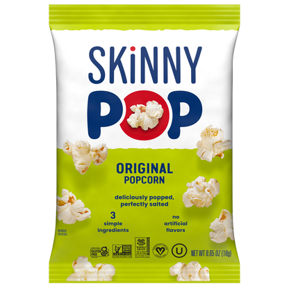 SKINNYPOP Popcorn, 0.65 oz, 28 ct