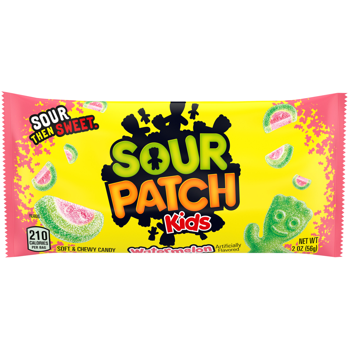 SOUR PATCH KIDS, Soft & Chewy Candy, Watermelon, 2 oz, 24 ct