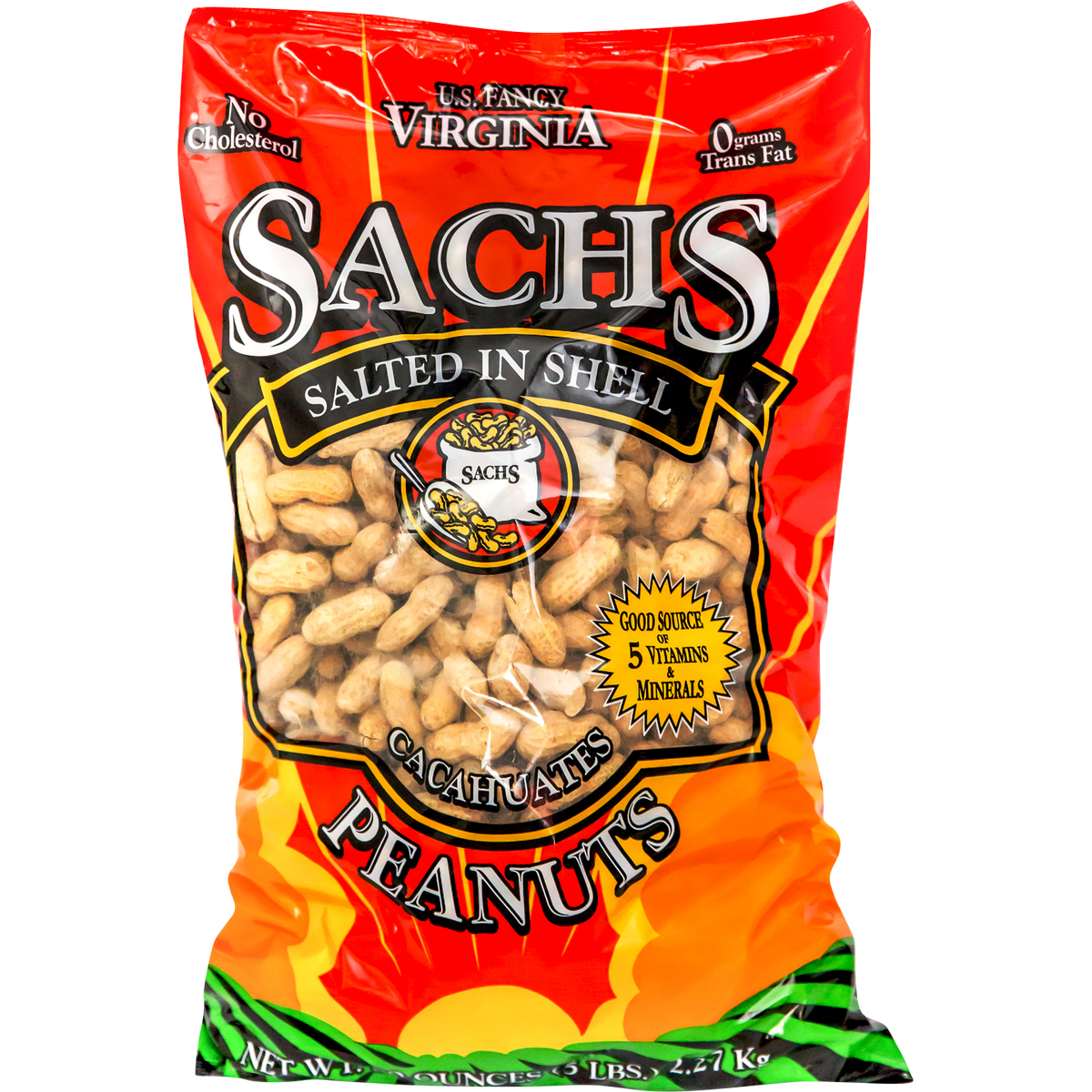 Sachs In-Shell Peanuts, Salted, 5 lbs