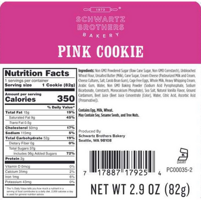 Schwartz Brother's Bakery Pink Sugar Cookie, 3.5 oz, 6 ct