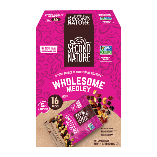 Second Nature Trail Mix, Wholesome Medley, 1.5 oz, 16 ct