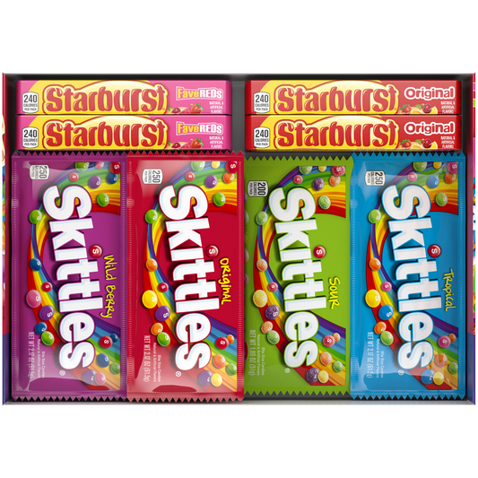 Skittles and Starburst Chewy Candy, Variety Pack, 30 ct