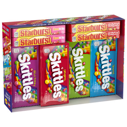 Skittles and Starburst Chewy Candy, Variety Pack, 30 ct