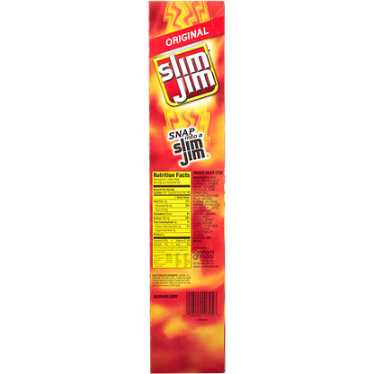 Slim Jim Smoked Snack Stick, Original, 0.97 oz, 24 ct