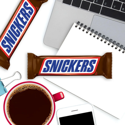Snickers Peanut Chocolate Candy Bar, Full Size, 1.86 oz, 48 ct