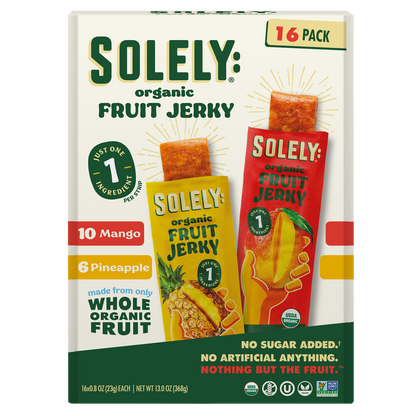 Solely Organic Fruit Jerky, Variety Pack, 0.8 oz, 16 ct