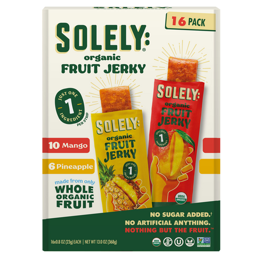 Solely Organic Fruit Jerky, Variety Pack, 0.8 oz, 16 ct