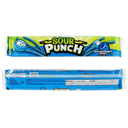 Sour Punch Straws, Blue Raspberry, 2 oz, 24 ct