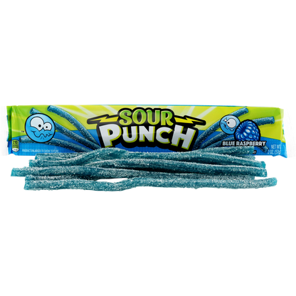Sour Punch Straws, Blue Raspberry, 2 oz, 24 ct