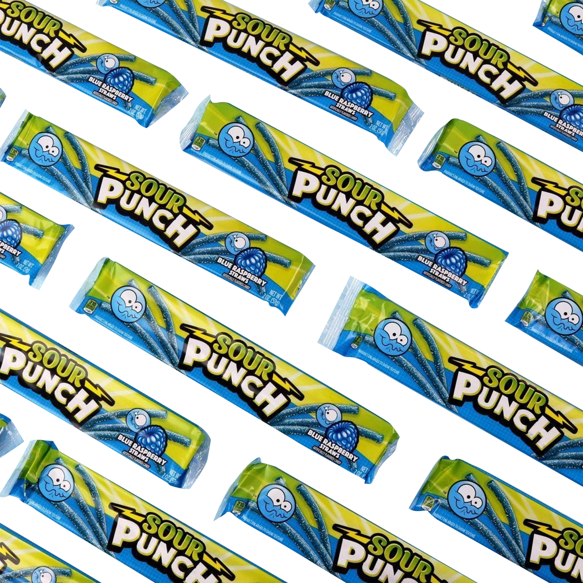 Sour Punch Straws, Blue Raspberry, 2 oz, 24 ct
