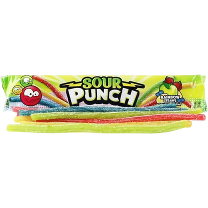 Sour Punch Straws, Rainbow, 2 oz, 24 ct