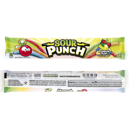 Sour Punch Straws, Rainbow, 2 oz, 24 ct