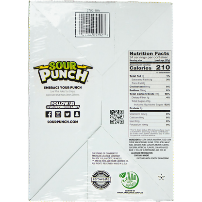 Sour Punch Straws, Rainbow, 2 oz, 24 ct