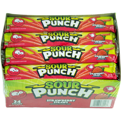 Sour Punch Straws, Strawberry, 2 oz, 24 ct