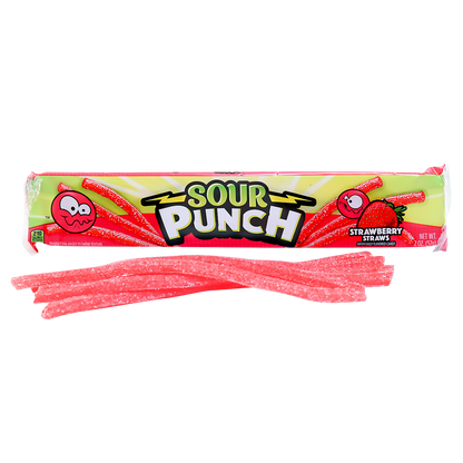 Sour Punch Straws, Strawberry, 2 oz, 24 ct