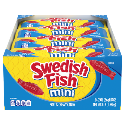 Swedish Fish Mini Soft and Chewy Candy, 2 oz, 24 ct