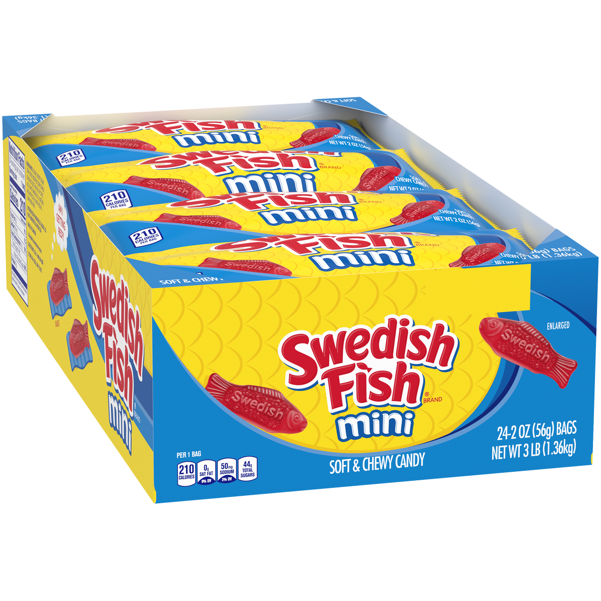 Swedish Fish Mini Soft and Chewy Candy, 2 oz, 24 ct