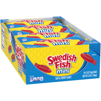 Swedish Fish Mini Soft and Chewy Candy, 2 oz, 24 ct