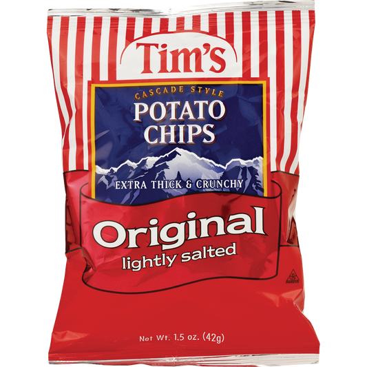 Tim's Potato Chips, Original Lightly Salted, 1.5 oz, 48 ct