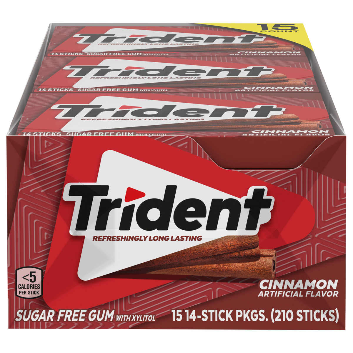 Trident Sugar Free Gum, Cinnamon, 14 Pieces, 15 ct