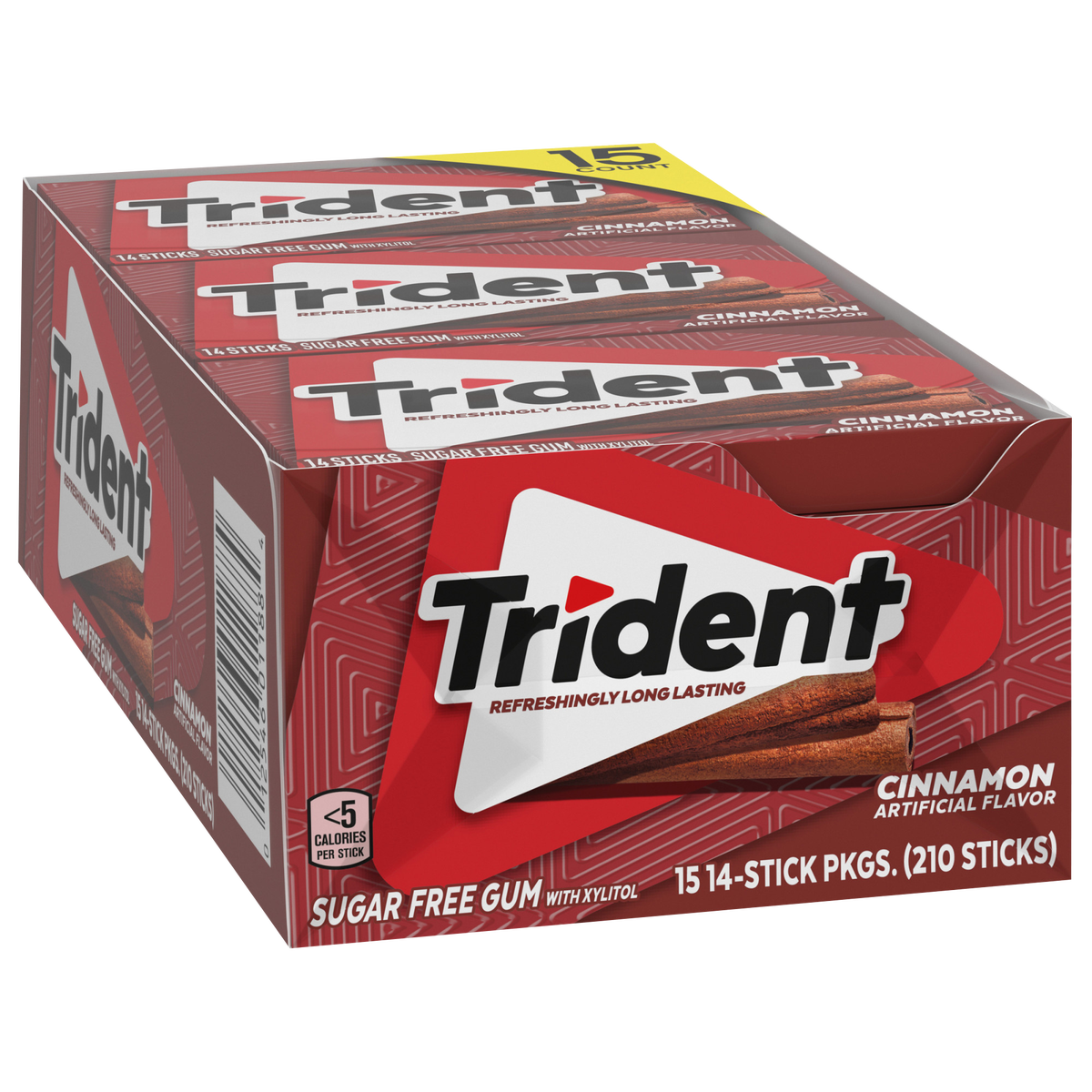 Trident Sugar Free Gum, Cinnamon, 14 Pieces, 15 ct