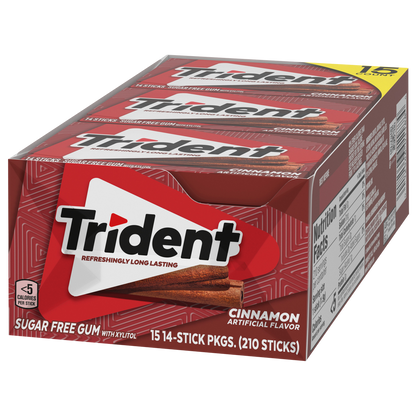 Trident Sugar Free Gum, Cinnamon, 14 Pieces, 15 ct