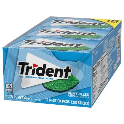 Trident Sugar Free Gum, Mint Bliss, 14 Pieces, 15 ct