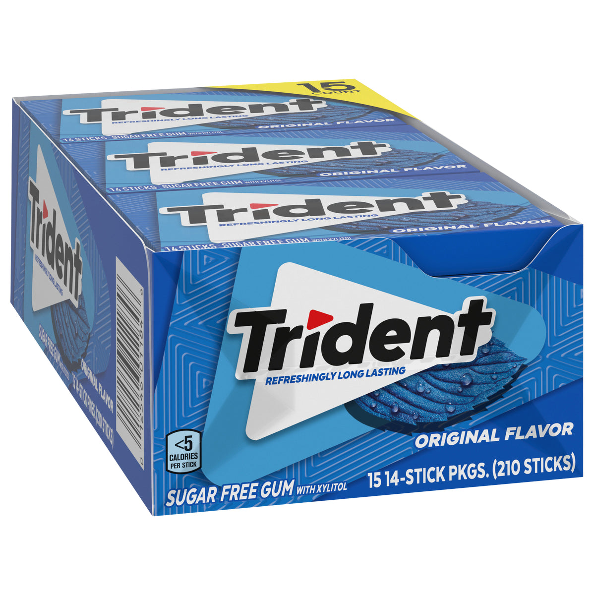 Trident Sugar Free Gum, Original, 14 Pieces, 15 ct